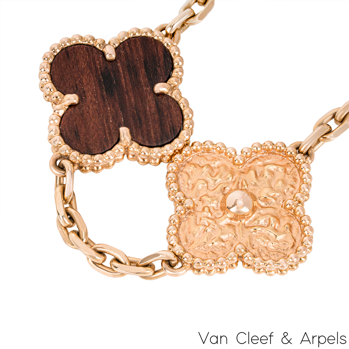 Van Cleef & Arpels Vintage Alhambra Letterwood Bracelet